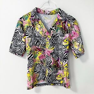 Tzu Tzu | Abstract Zebra Athletic Polo L